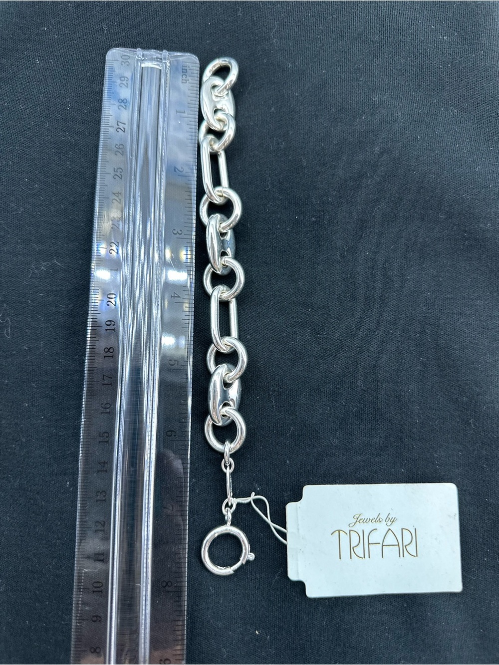 Trifari Silver Link Statement Bracelet - Picture 2 of 3